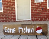 Gone Fishing Sign, Woodland Nursery Decor, Boys Bedroom Sign, Front Porch Sign