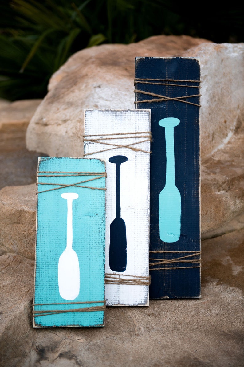 Wooden Oar Signs Outdoor Patio Decor Nautical Home Decor Etsy