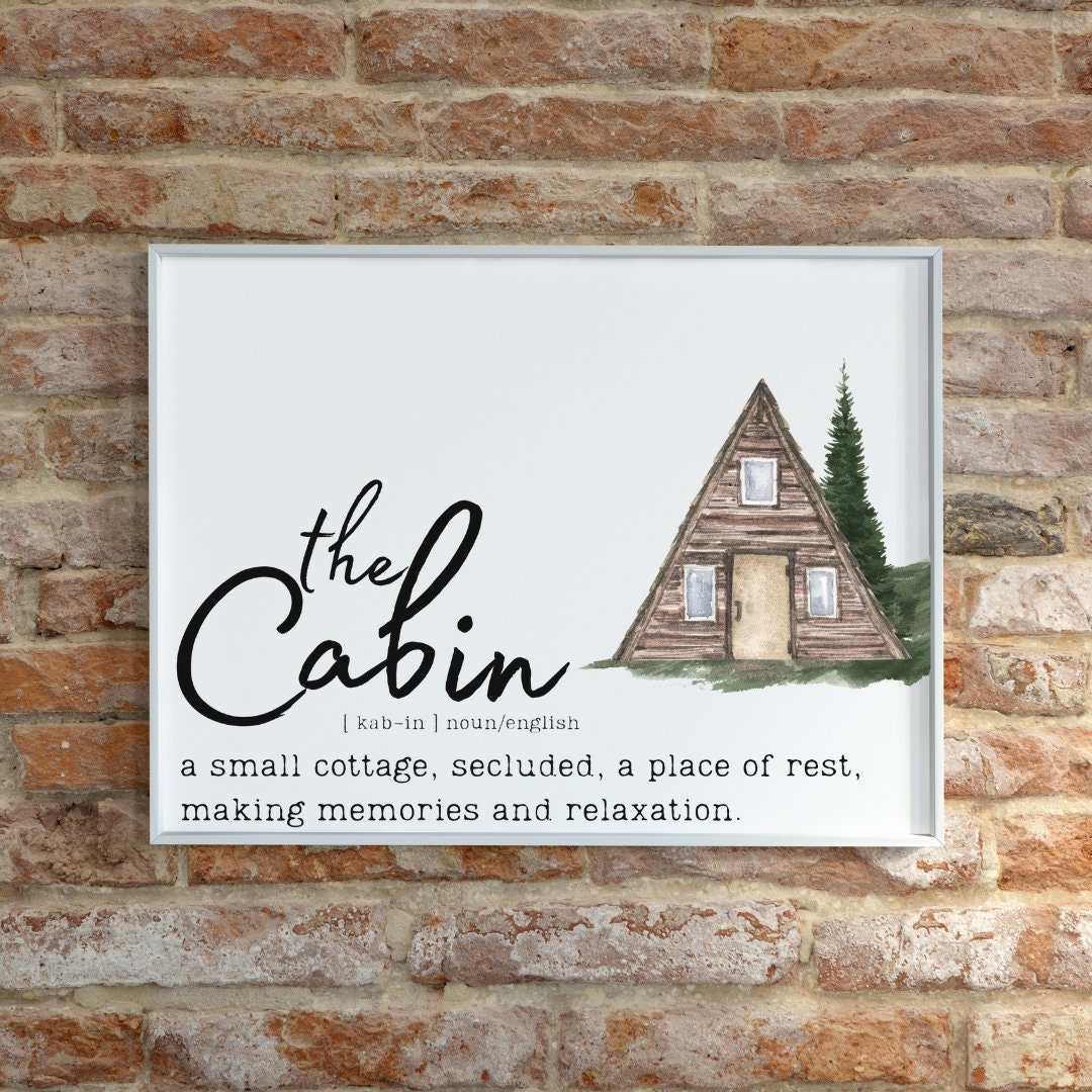 Printable Cabin Definition Print Minimalist Decor Wanderlust Etsy