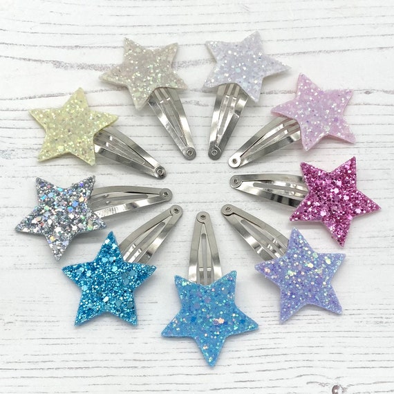 Star Hair Clips. Glitter Hairclips. Glitter Star Hair Snap - Etsy Star Hair Clips. Glitter Hairclips. Glitter Star Hair Snap - Etsy