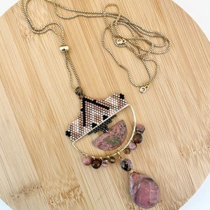 Beaded Pendant Necklace-Seraphina