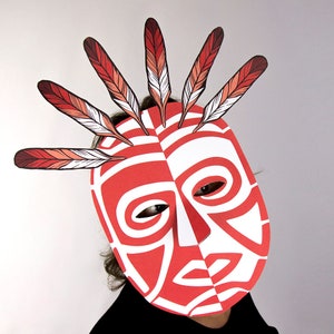 Actividad de fabricación de máscaras, Máscaras de carnaval de papel, Máscara de chamán imagen 8