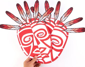 Mask making activity, Paper carnival masks, Shaman mask