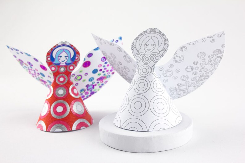Christmas Diy Paper Angels Download, 2 Archangels to Make and Colour ...
