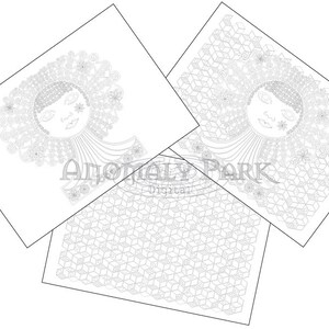 Coloring in pages, 3x detailed pages to colour, colouring in sheets for adults and teens