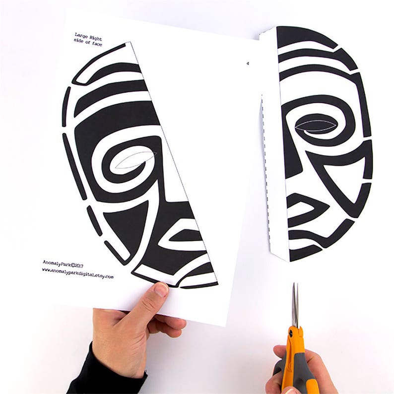 Paper Craft Witch doctor with feathers to wear or hang up Adult and child activity Shaman mask Halloween Spirit mask Masks to make