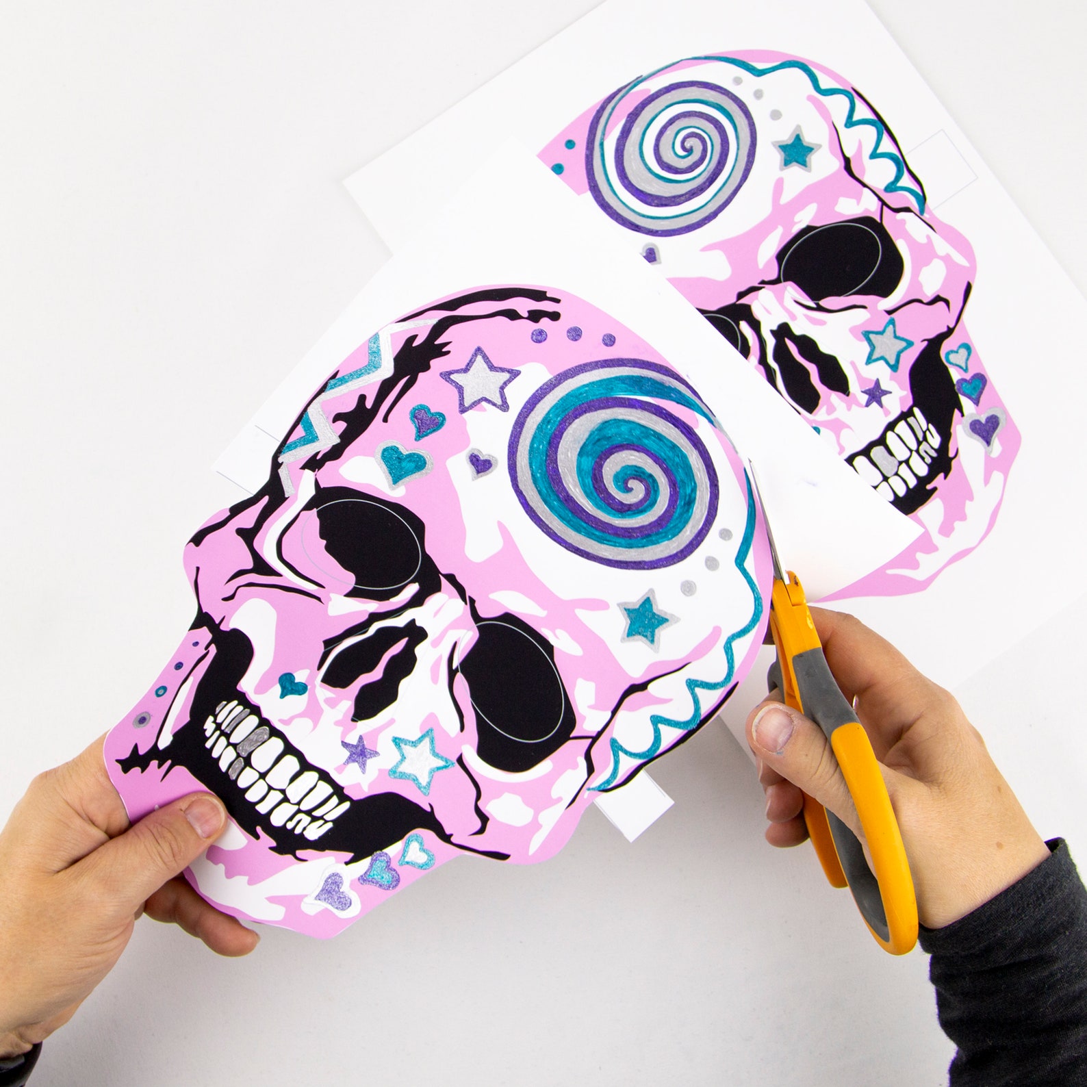 Pink Skull Masks Día De Muertos Halloween Day of the Dead Etsy