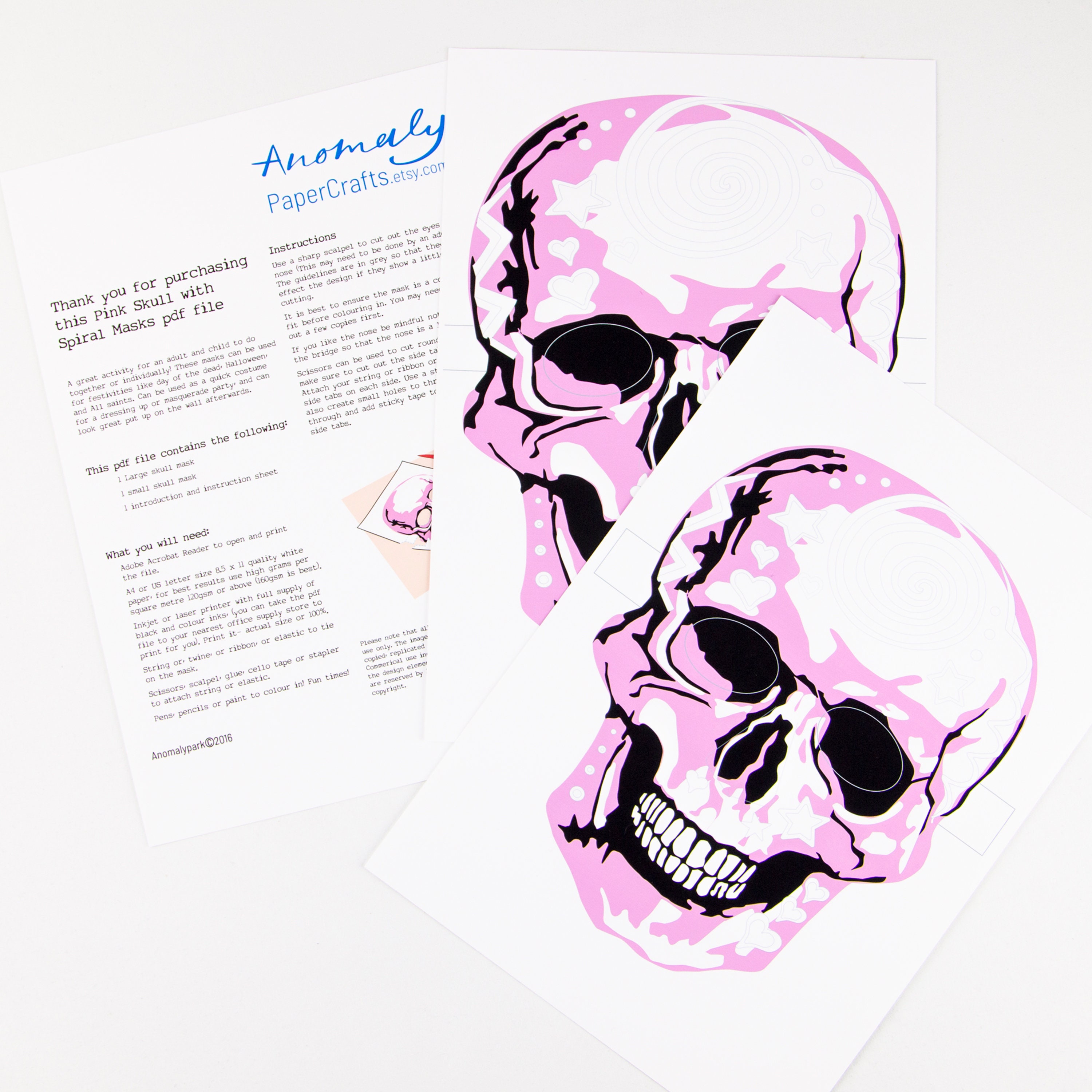 Pink Skull Masks Día De Muertos Halloween Day of the Dead Etsy UK