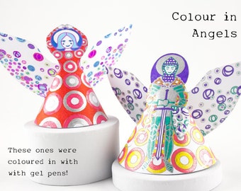 Friendship fairies ro Angels to gift a friend, personalise colour in and make downloadable papercrafts