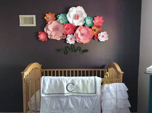 Turquoise Nursery Wall Paper Flowers Decor Backdrop Wedding C Turquoise Nursery Wall Paper Flowers Decor Backdrop Wedding C