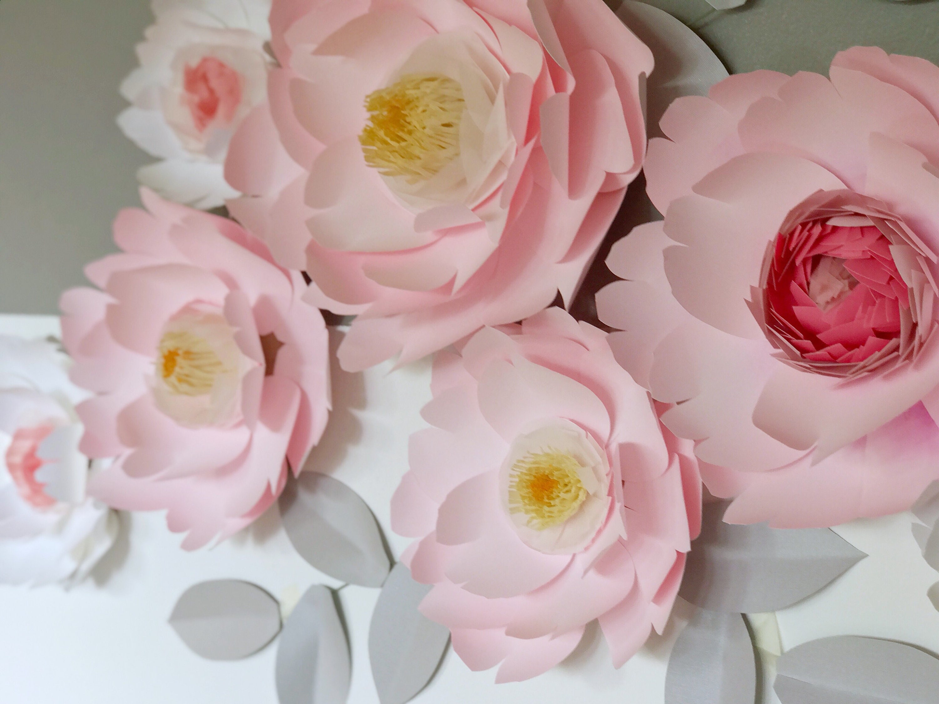 peony paper flowers wall decor baby nursery pink peony flower decor