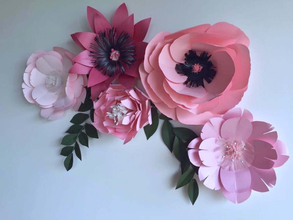 Giant Paper Flowers Diy Baby Shower Decorations Pink 7CD