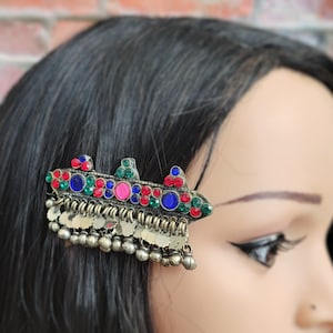 Kuchi Tribal Hair Clips,Afghan Hair Clips,Gypsy Hair Barrette,Boho Barrette,Ethnic Hair Accessories,Tribal Afghan Jewelry,Free Shipping