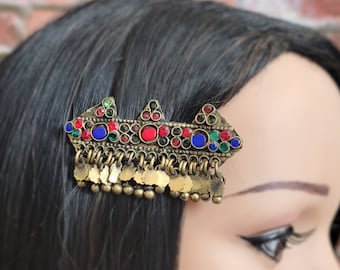 Vintage Afghan or Kuchi‎ Tribe Traditional Handmade Hair Clip Vintage Afghan Tribal Hair Clip: Floral Hair Jewelry - Etsy  main image 2