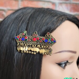 Afghan Hair Clips,Gypsy Hair Barrette,Boho Barrette,Ethnic Hair Accessories,Tribal Afghan Jewelry,Hair jewelry,Kuchi Tribal Hair Clips