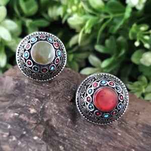 Afghan dome ring,Green jasper ring,Carenelian ring,Statement ring,Kuchi large ring,Afghan ring,Afghan jewelry,Belly dance ring,Carnelian