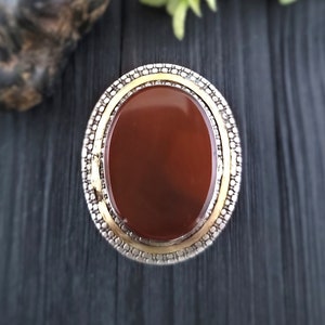 Dark brown carnelian stone ring,Afghan ring,Kuchi ring,Large carnelian ring,Gypsy ring,Brown ring,Afghan jewelry,Statement ring