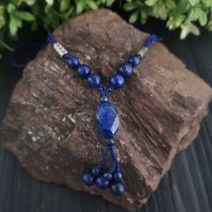 Lapis lazuli Beaded necklace,Blue necklace,Blue jewelry,Lapis necklace,Lapis lazuli