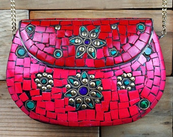 Beautiful clutch,Metal clutch,India inspired metal Kuchi clutch ,Formal purse,metal clutch,Formal clutch,Handbags,Afghan handmade