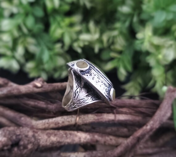 Green agate ring,Afghan ring,Gypsy ring,Kuchi rin… - image 9