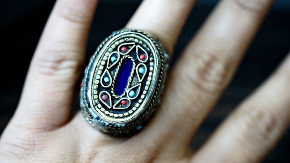 Afghan Ring ,kuchi Ring,Vintage Ring,Glass stone … - image 6