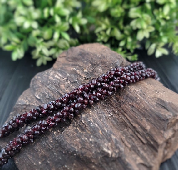 Dark red indian ruby mala,Statement necklace,Bead… - image 5