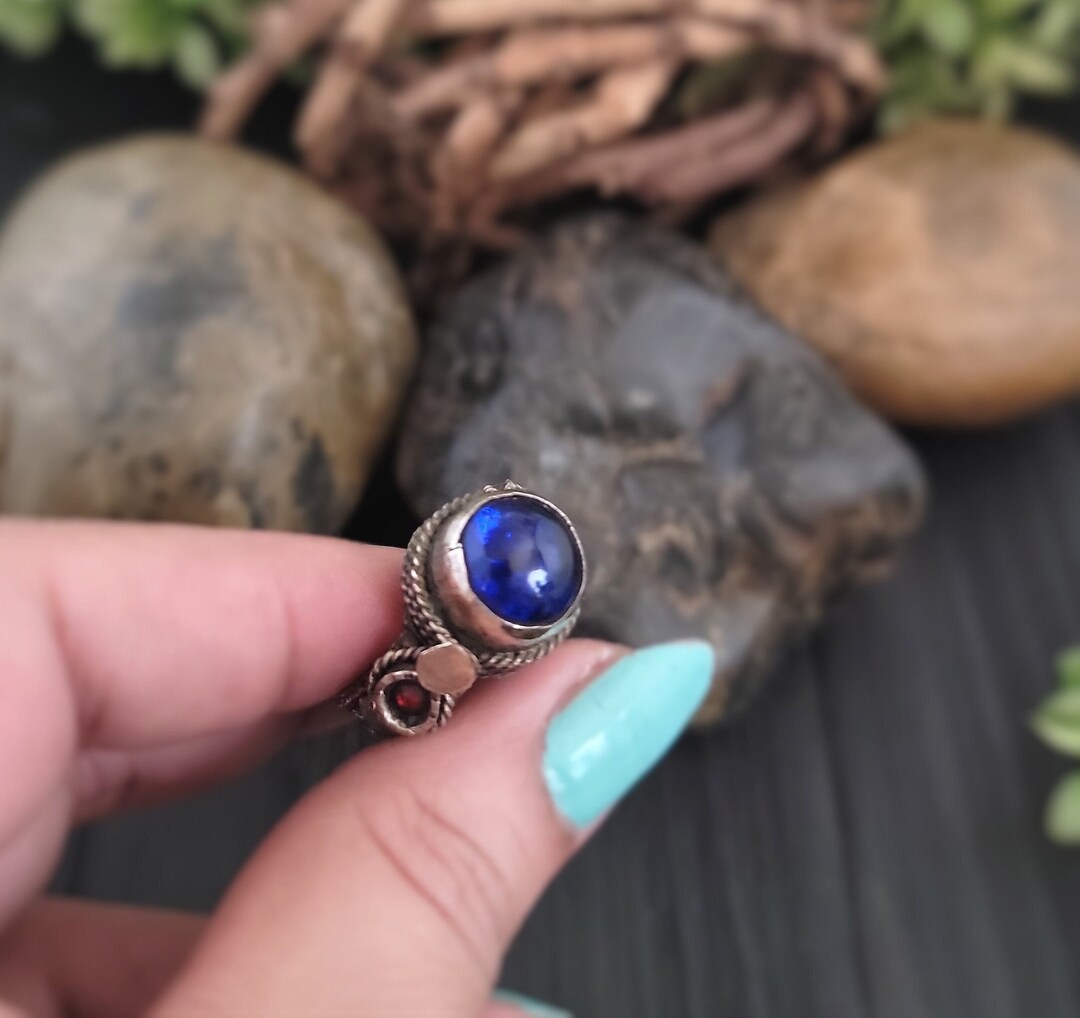 Afghan Navy Blue Stone Ring,gypsy Blue Ring,vintage Ring,navy Blue