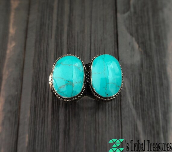 kuchi Turquoise ring,Afghan ring,Kuchi ring,Turqu… - image 6