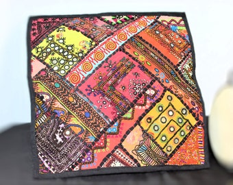 Embroidered Sindhi Patchwork Decorative Toss Throw Pillow / Cushion Cover.Decorative pillow.Home decor
