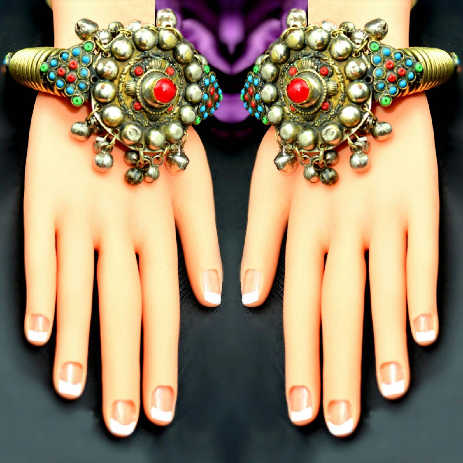 Bracelet De Danse Kuchi Afghanistan – Métal Alpacca, Occasion, Style Ethnique Vintage