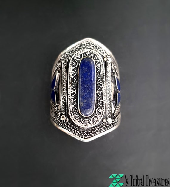 Lapis Afghan Tribal Bracelet,Boho Cuffs,Gypsy Bracelet,Lapis jewelry,Tribal Lapis Bracelet,Afghan jewelry,Lapis lazuli,Chunky bracelet