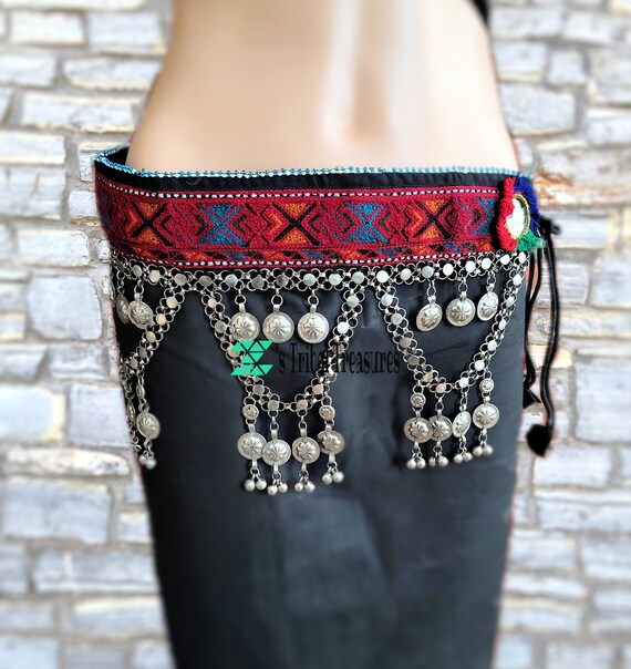 Tribal coin belt,Ethnic belts,Afghan jewelry,Turk… - image 2