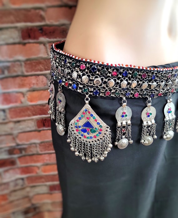 Silver Kuchi belt,Afghan belt,Gypsy belt,Belly dan