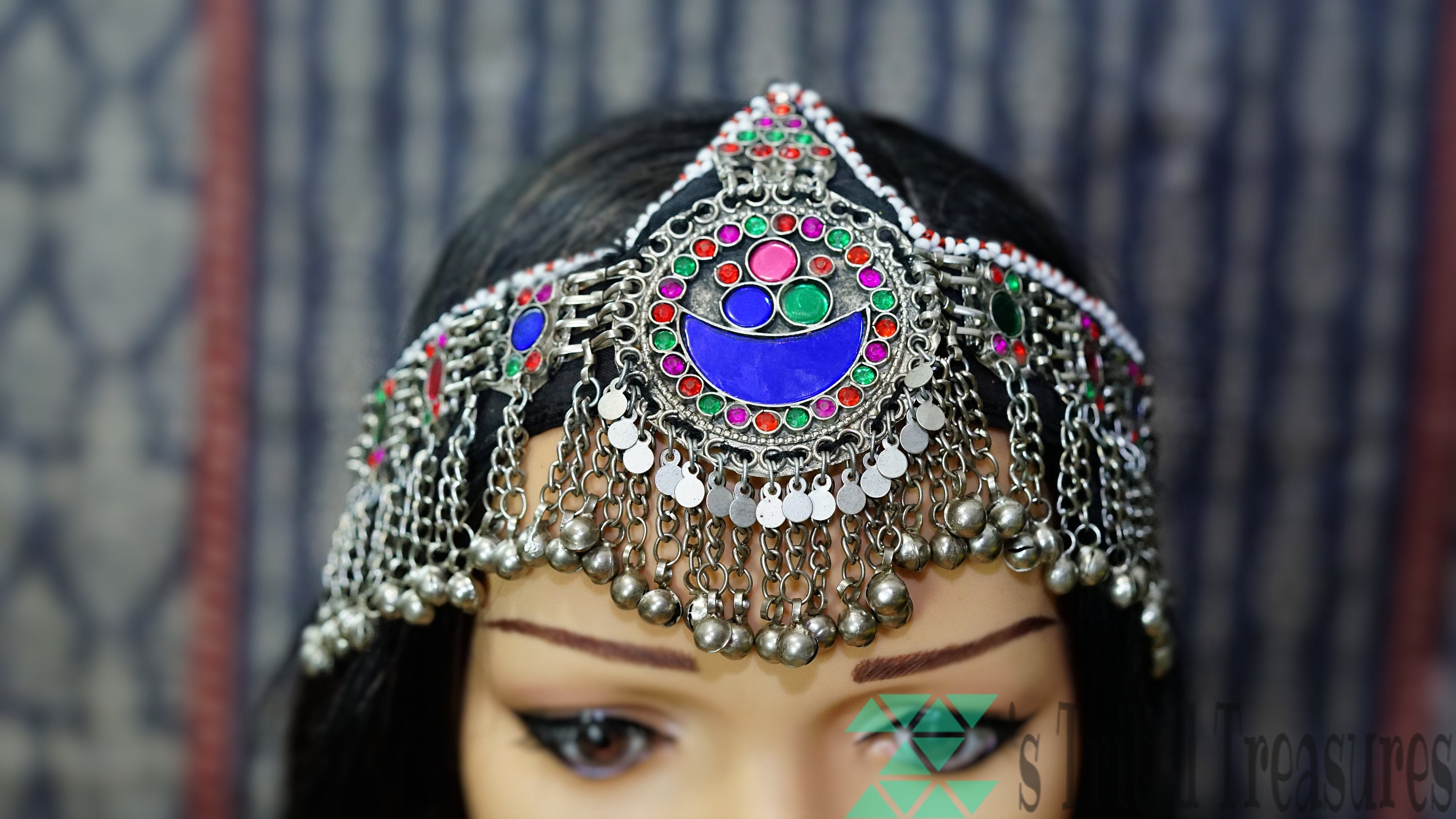 Kuchi Tribal Mang Tikka Belly Dance Head Piece Banjara Jewelry Afghan Gypsy Boho