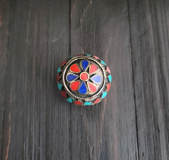 Afghan Dome Statement Ring,Lapis Ring,Turquoise R… - image 3