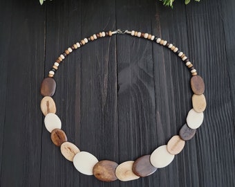 Camel Bone tribal necklace,Bone beaded necklace,Camel bone jewelry,Brown beads necklace,Tribal necklace,Handmade necklace