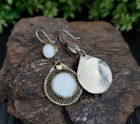 White earring,Kuchi earring,Boho earring,White je… - image 6