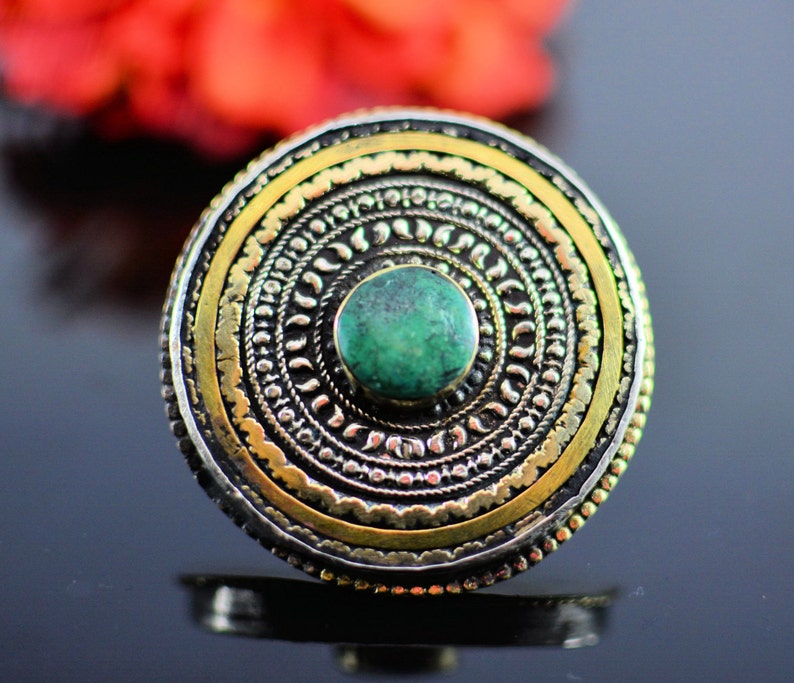 Afghan Kuchi Tribal Malachite stone Ring Bohemian Jewelry,Kuchi Ring,Afghan Jewelry,Green Ring,Hippie Ring,Free Shipping Gift for her