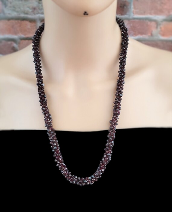 Dark red indian ruby mala,Statement necklace,Bead… - image 10