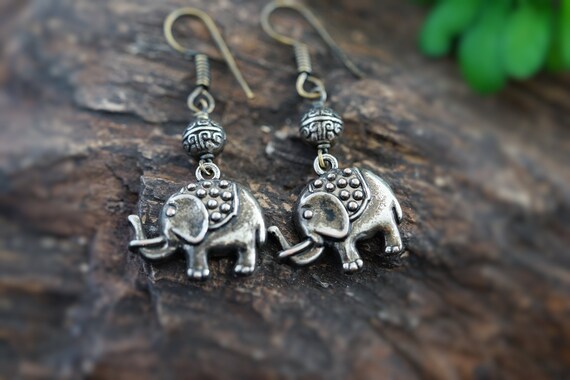 Elephant earring,Charm earring,Dangle earring,Ant… - image 4