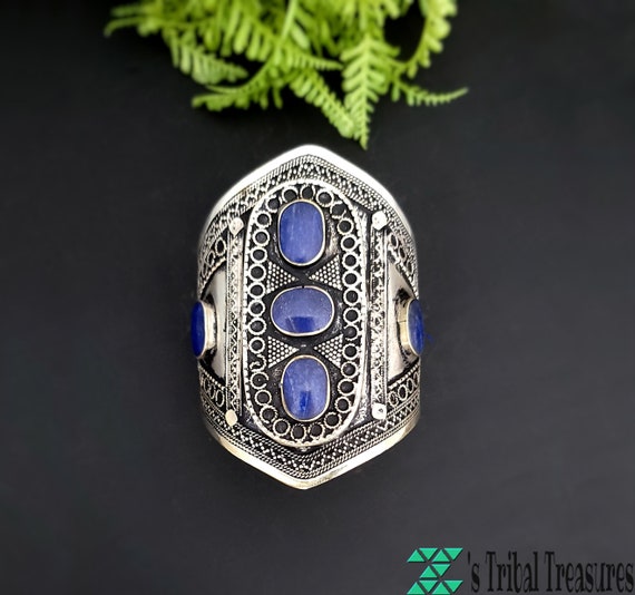 Lapis Afghan Tribal Bracelet,Boho Cuffs,Gypsy Bracelet,Lapis jewelry,Tribal Lapis Bracelet,Afghan jewelry,Lapis lazuli,Chunky bracelet