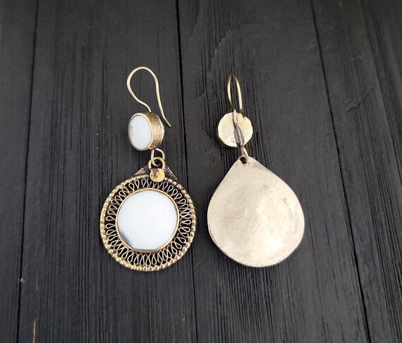White earring,Kuchi earring,Boho earring,White je… - image 8