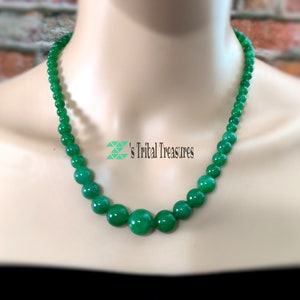 Jade beaded necklace,Green beaded necklace,jade necklace,Hand strung necklace,Handmade necklace,afghan jade,pakistan jade stone beads
