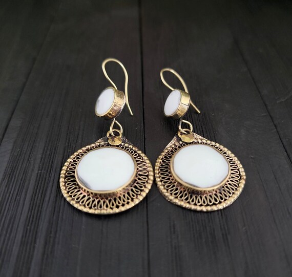 White earring,Kuchi earring,Boho earring,White je… - image 5