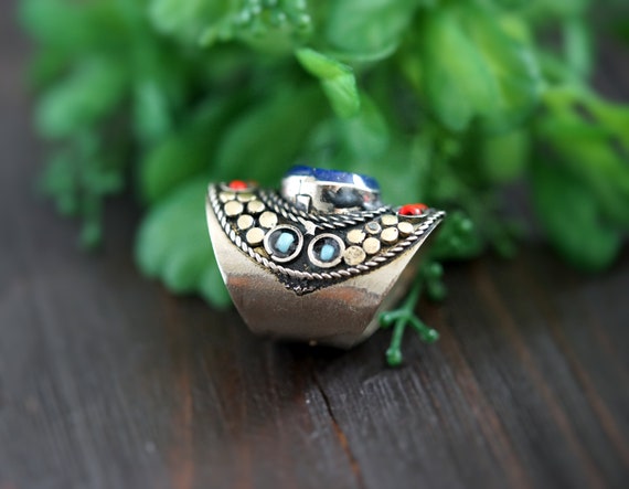 Lapis lazuli Afghan ring ,Kuchi ring,Gypsy ring,L… - image 10