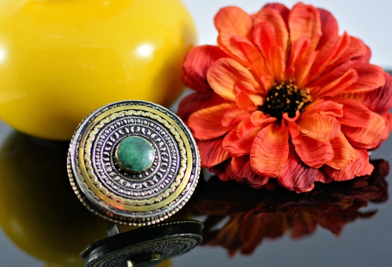Afghan Kuchi Tribal Malachite stone Ring Bohemian Jewelry,Kuchi Ring,Afghan Jewelry,Green Ring,Hippie Ring,Free Shipping Gift for her