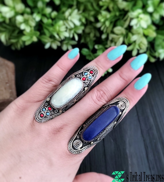Agate stone ring,Kuchi ring,Afghan ring,Agate kuch