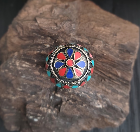 Afghan Dome Statement Ring,Lapis Ring,Turquoise R… - image 10