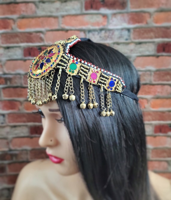 Gold Tone Tribal Forehead Band,Belly Dance Jewelr… - image 2