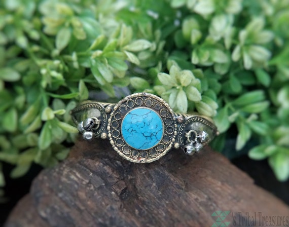 Turquoise kuchi cuff bracelet,Spring bracelet,Afg… - image 2